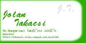 jolan takacsi business card